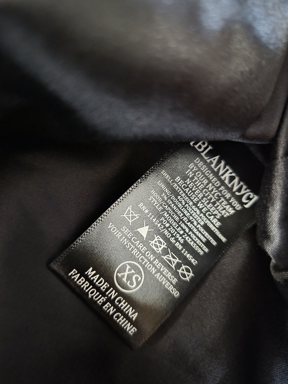 [BLANKNYC] Black Faux Leather Hooded Moto Jacket - Size XS - Picture 11 of 16